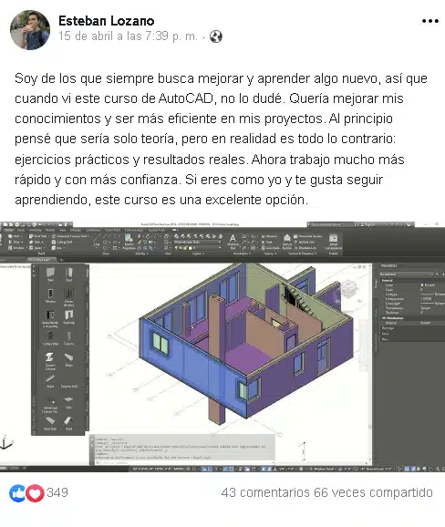 Testimonio curso de autocad esteban lozano